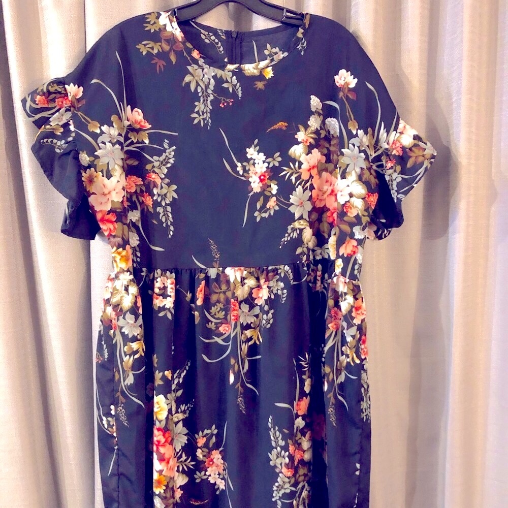 🌺🌷🆕 Floral Ruffle Sleeve Babydoll Dress 2X